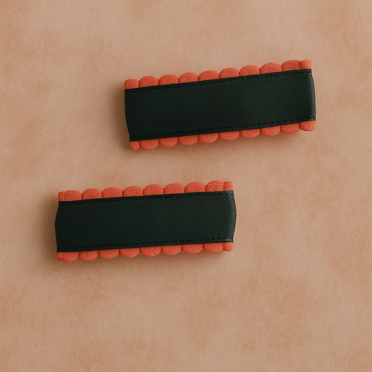 Bold Black & Orange Hair Clip Set – Perfect for Everyday Style