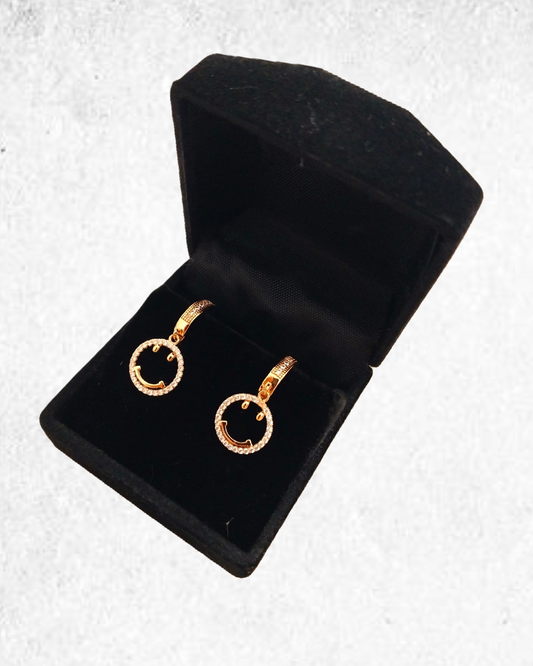 Smiling Face Zircon Stud Earrings