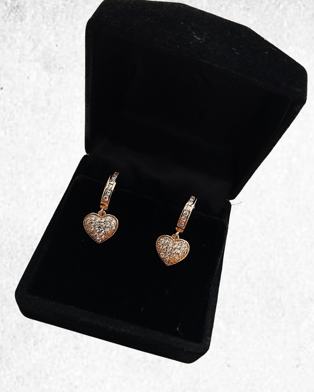 Gold Plated Heart Drop Earrings